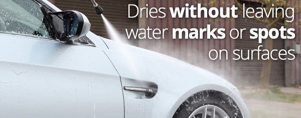 Distilled water dries without leaving water marks or spots on surfaces